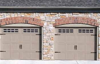 Set of residential garage doors.