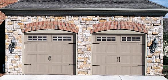 double garage with new door panels