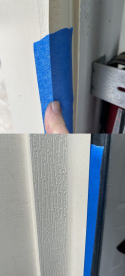 Using a masking tape while painting garage door