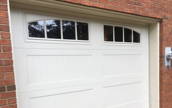 Wide paneled garage door in Norcross Ga
