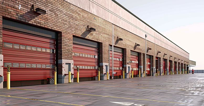 warehouse with several commercial dock doors